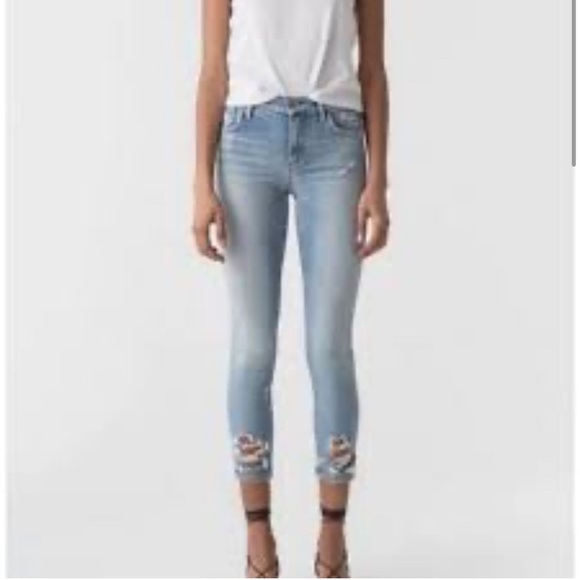 AGOLDE Sophie Cropped Skinny Jeans in outsider chewed hem - Picture 1 of 13